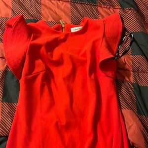 Red Calvin Klein dress